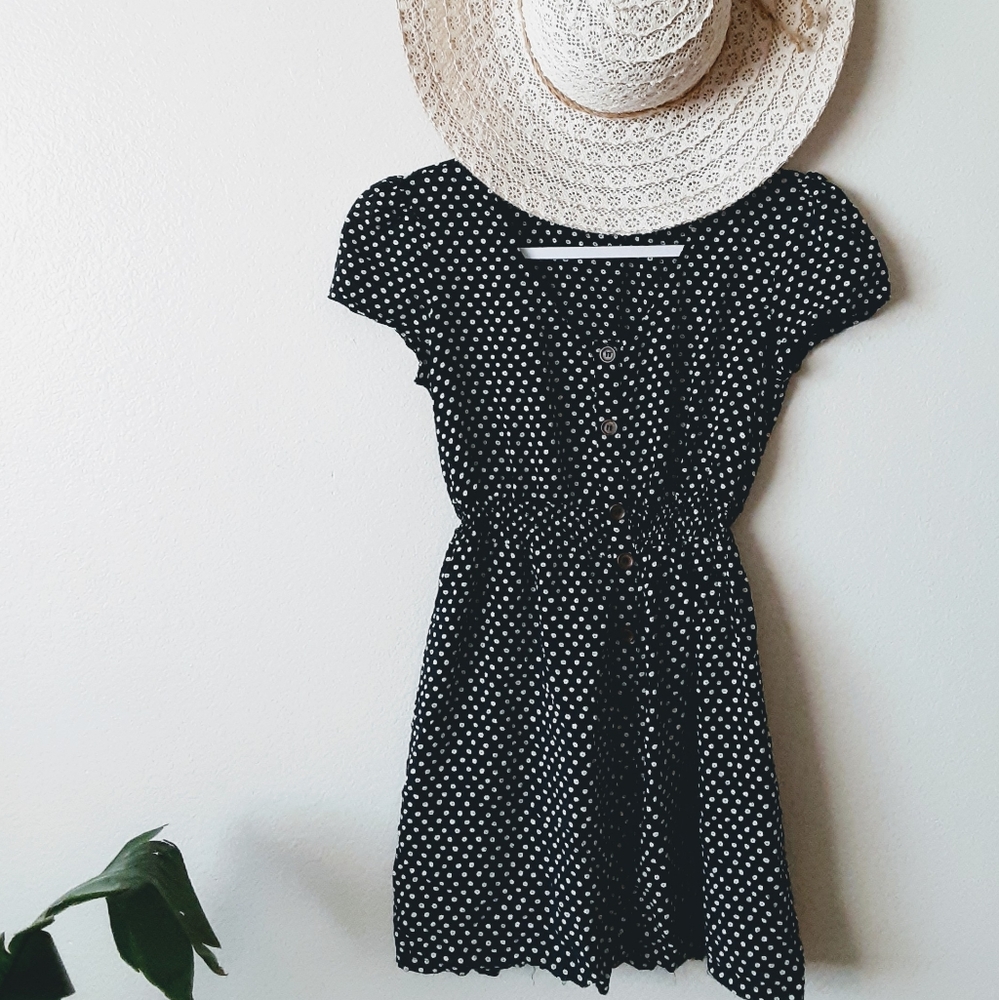 Adorable navy blue polka dot Forever 21 dress.